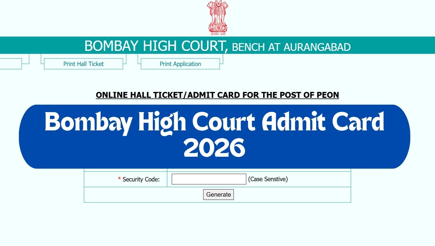 Bombay High Court Admit Card 2026 Out