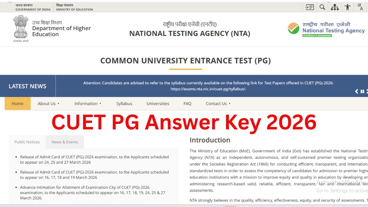 CUET PG Answer Key 2026 Out