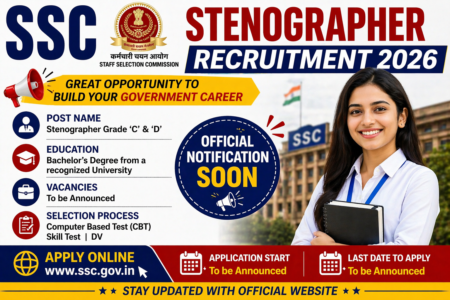 SSC Stenographer Recruitment 2026