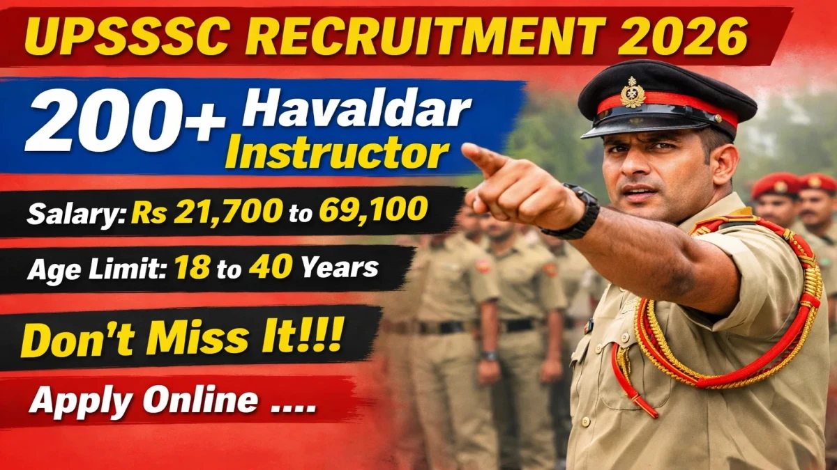 UPSSSC Havaldar Instructor Recruitment 2026