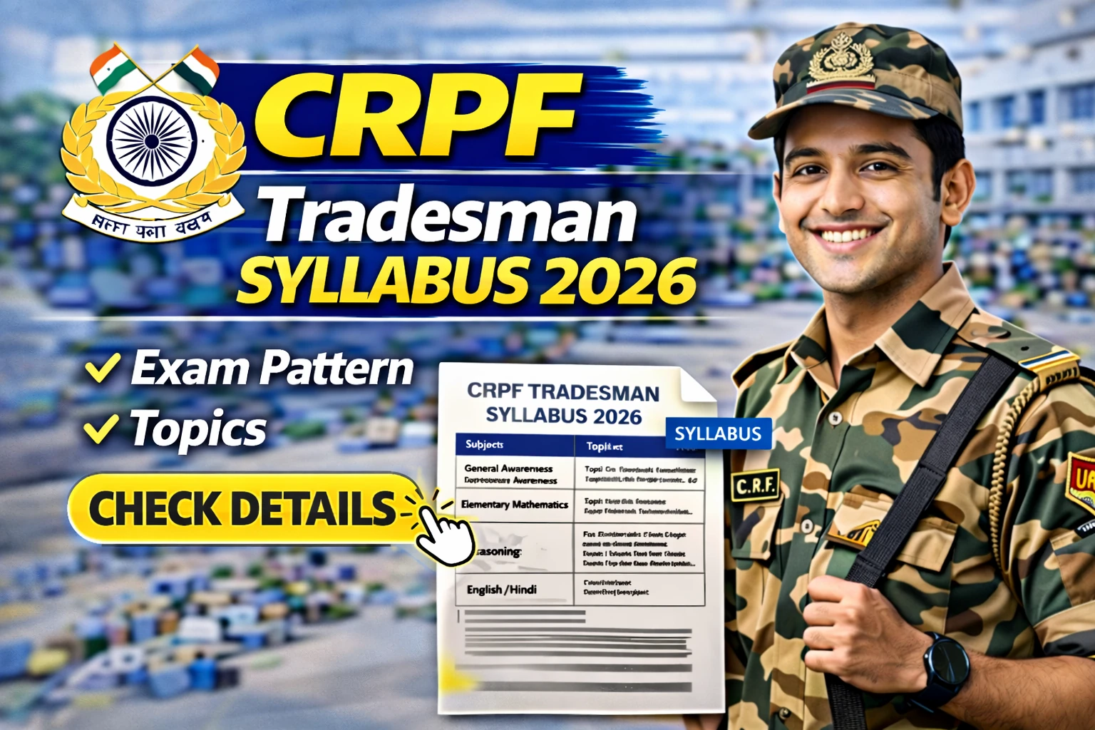 CRPF Tradesman Syllabus 2026