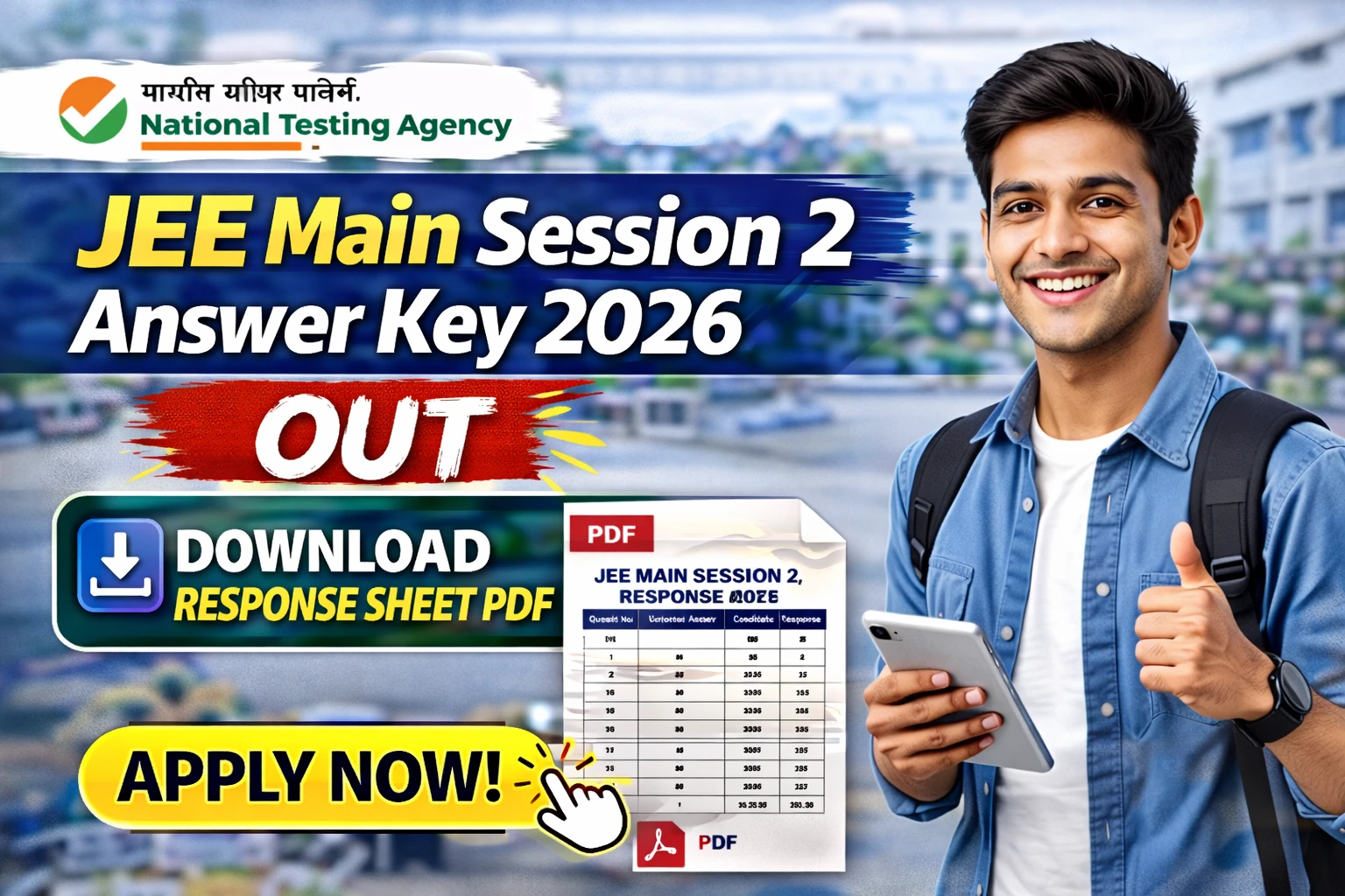 JEE Main Session 2 Answer Key 2026 Out