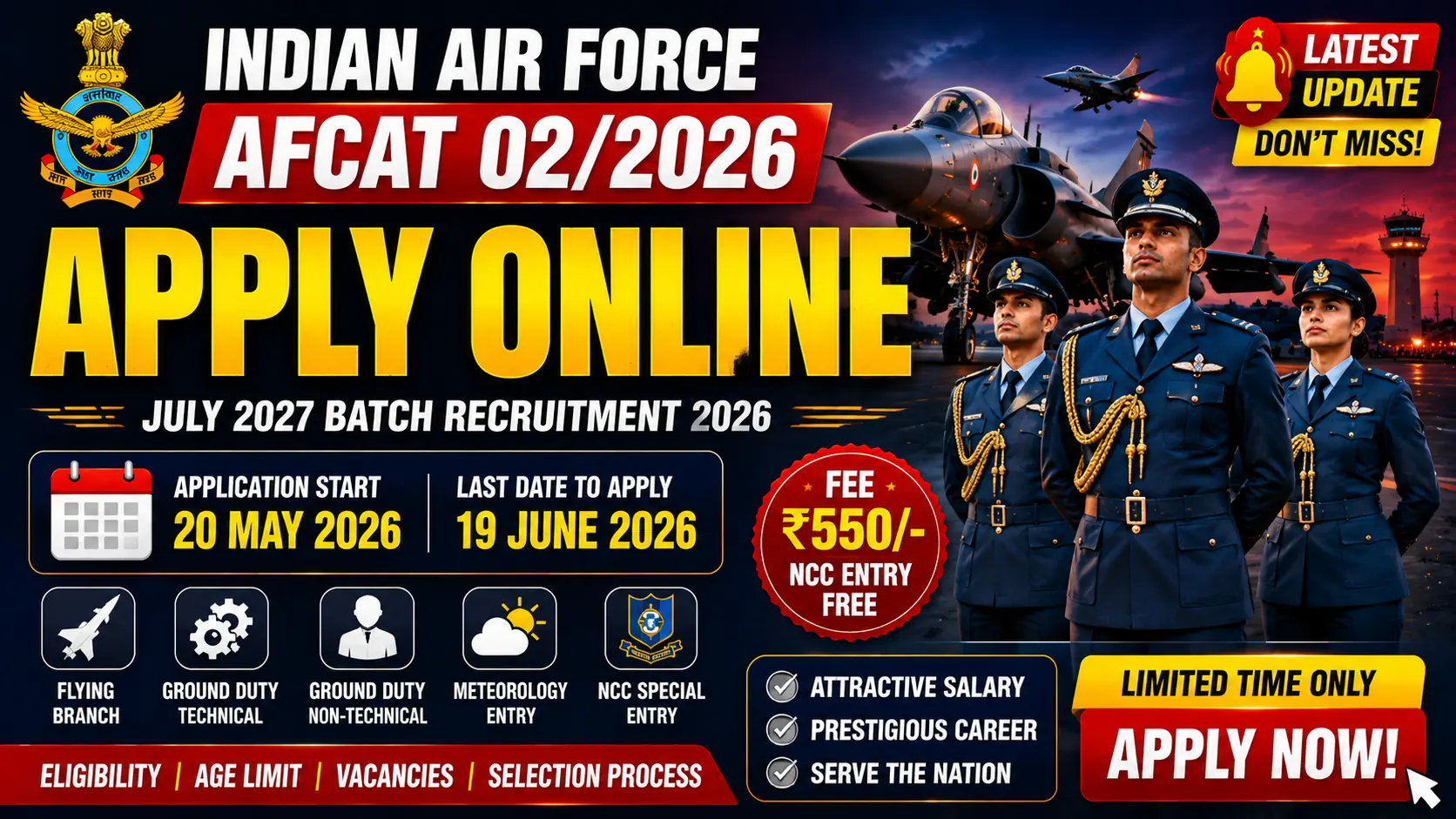 Indian Air Force AFCAT 022026 Recruitment 2026