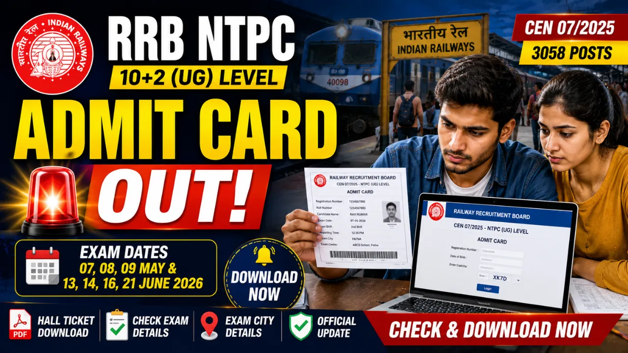 RRB NTPC UG Admit Card 2026